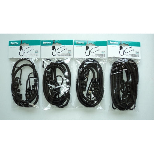 Zurrfix Kordel Gummi, schwarz Ø 8 mm × 0,6 m, mit Haken