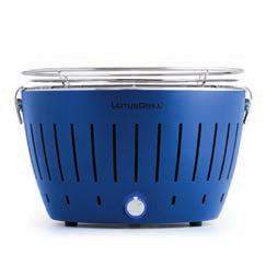 LotusGrill Tischgrill Ø 32 × 23,4 cm, Kunststoff/Edelstahl, Blau, mit USB-Anschluss