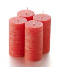 Balthasar Zylinderkerze – Ø 5 × 10 cm – rot, 4er-Set