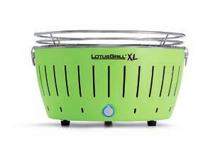 LotusGrill Tischgrill Ø 40,5 cm, 43,5 × 43,5 × 25,7 cm, Stahl, mit USB-Anschluss, Limettengrün