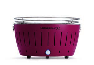LotusGrill Tischgrill G435 U PU – 40,5 cm, Holzkohle, USB-Anschluss – Violett