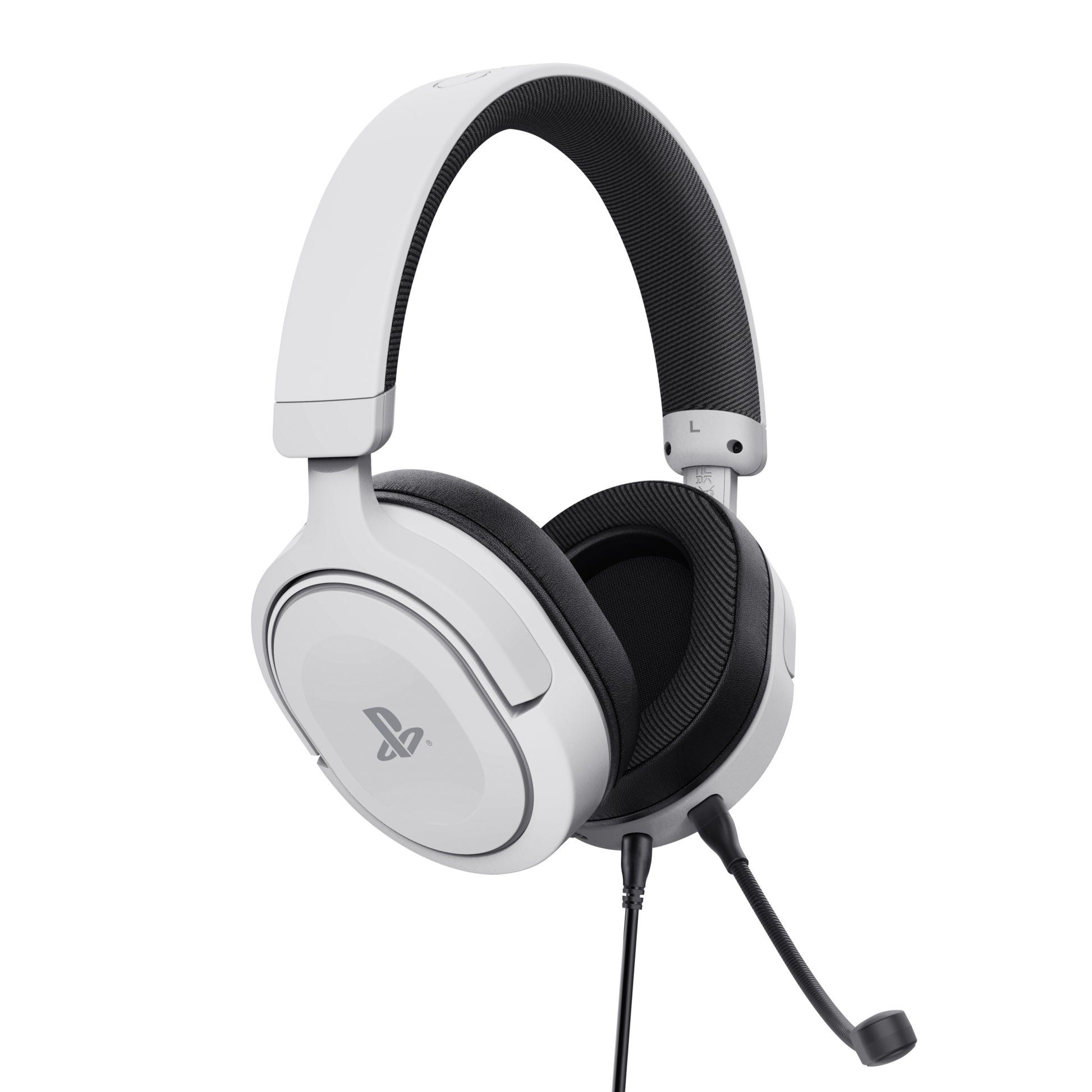 Trust GXT498W Forta – Gaming-Headset Over-Ear – 3,5 mm Klinke, abnehmbares Mikrofon – Weiss – für PS5/PS4/PC