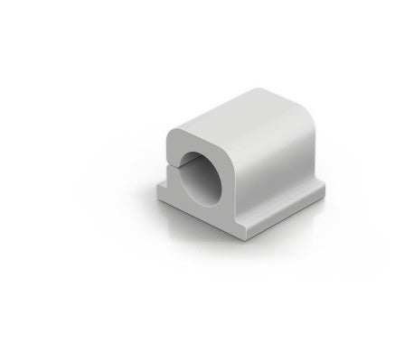 Durable Kabel-Clip Pro – 20 × 21 × 16 mm, Kunststoff, Grau, selbstklebend, 6er-Pack, für Kabellauf Ø 10 mm