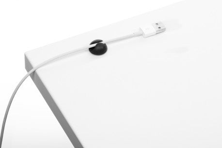 Durable Kabel-Clip – 20 × 20 mm, Kunststoff, Grau, selbstklebend, 6er-Pack, für 1 Kabel bis Ø 5 mm