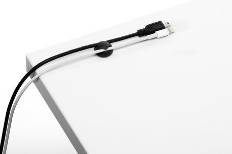 Durable Cavoline Kabel-Clip – 20 × 20 mm, Kunststoff, Graphit, selbstklebend, 6er-Pack, für 2 Kabel