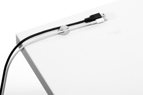 Durable Kabel-Clip – 20 × 20 mm, Kunststoff, Grau, selbstklebend, 6er-Pack, für 2 Kabel