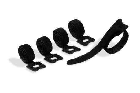 Durable Klett-Kabelbinder – 1 mm × 0,20 m, Kunststoff, Schwarz, mit Schlaufe, wiederverwendbar, 5er-Pack