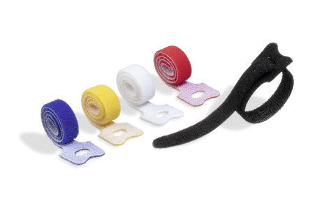 Durable Klett-Kabelbinder Grip Tie – 1 mm × 0,20 m, Kunststoff, farbig sortiert, mit Schlaufe, 5er-Pack
