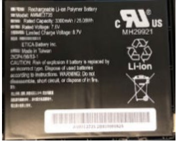 Zebra Notebook-Akku – für Zebra ET51 und ET56 – 25,1 Wh, 7,6 V – Schwarz