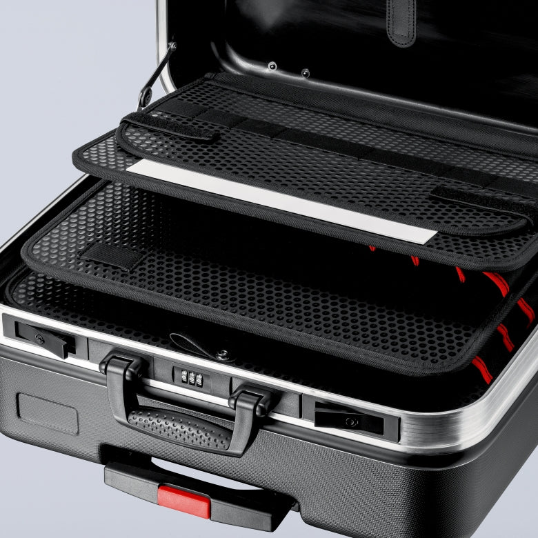 Knipex BIG Basic Move Werkzeugkoffer 33 l – mit Rollen, abschliessbar, schwarz, B 430 × H 280 × T 510 mm