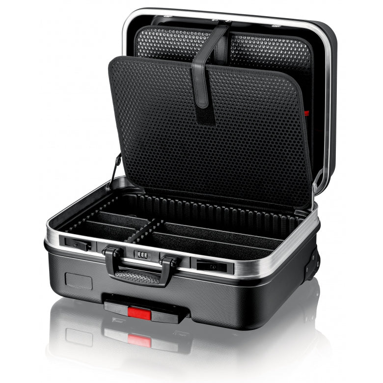 Knipex BIG Basic Move Werkzeugkoffer 33 l – mit Rollen, abschliessbar, schwarz, B 430 × H 280 × T 510 mm