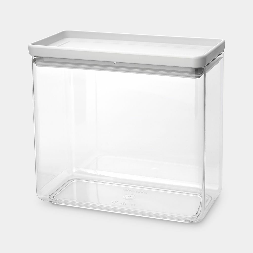 Brabantia Vorratsdose 3,5 L, 22,1 × 11,1 × 20,1 cm, Kunststoff, Transparent/Hellgrau