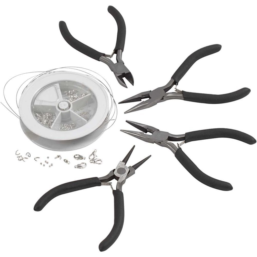 Creativ Company Schmuck-Set – mit Zange, Silber