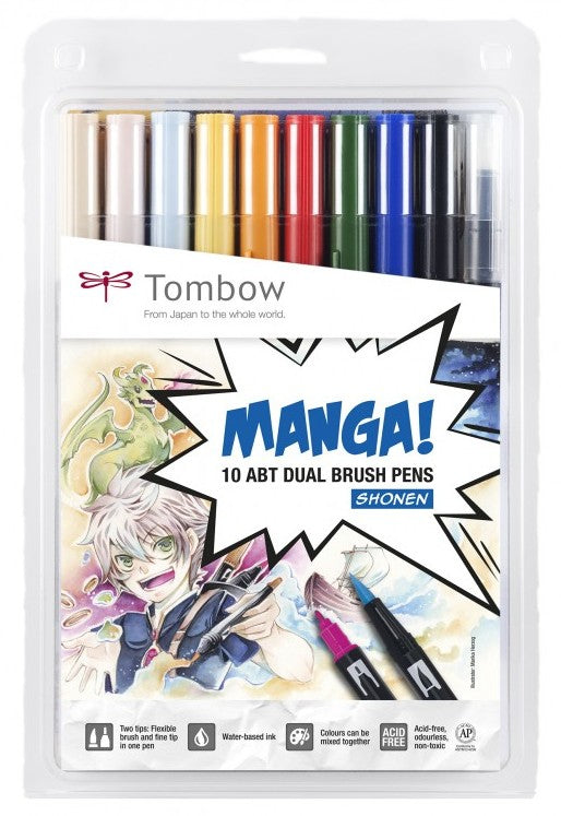 Tombow ABT Filzstifte, auswaschbar, 10 Farben