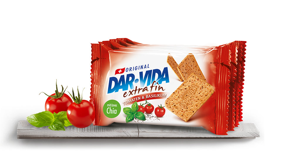 DAR-VIDA extra fein Cracker – Tomaten & Basilikum – 184 g