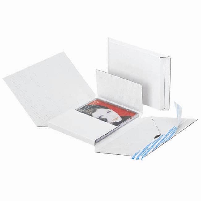 Brieger Karton-Versandtasche – 135 × 150 × 11 mm, selbstklebend, weiss, für CD – 1 Stk.