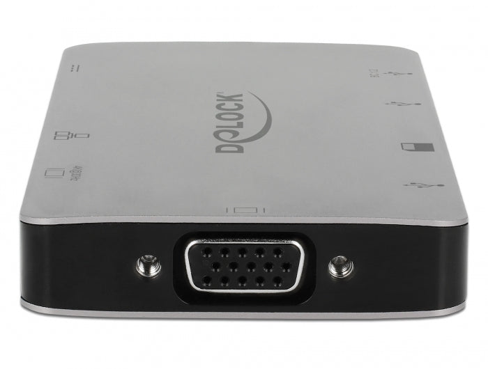 DeLOCK 87735 Dockingstation – USB-C, 1× HDMI, 1× VGA, 2× USB-A, GbE, SD, für Windows/Mac/Linux