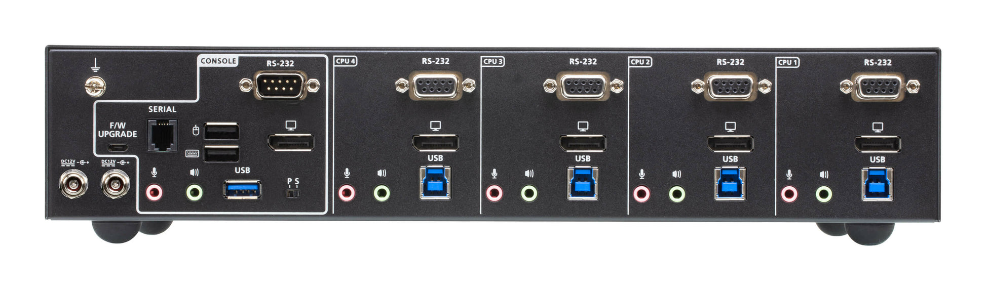 ATEN 4-Port DP KVM-Switch – 4096 × 2160/60 Hz, USB 3.0-Hub, Audio