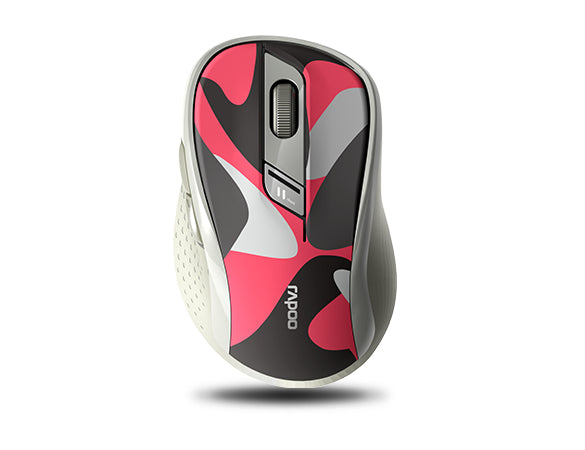 Rapoo M500 Silent – Maus – Kabellos (Bluetooth/2,4 GHz), 1600 DPI, Rechtshänder, Rot