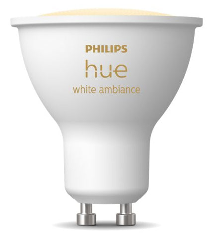 Philips Hue Smart-Leuchtmittel GU10 – 2200–6500 K, 400 lm, 4,2 W, Bluetooth/Zigbee – für Apple HomeKit, Alexa