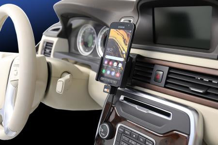 Brodit Auto-Halterung mit Zigarettenanzünder 12/24 V – für Samsung Galaxy XCover 4s – Schwarz