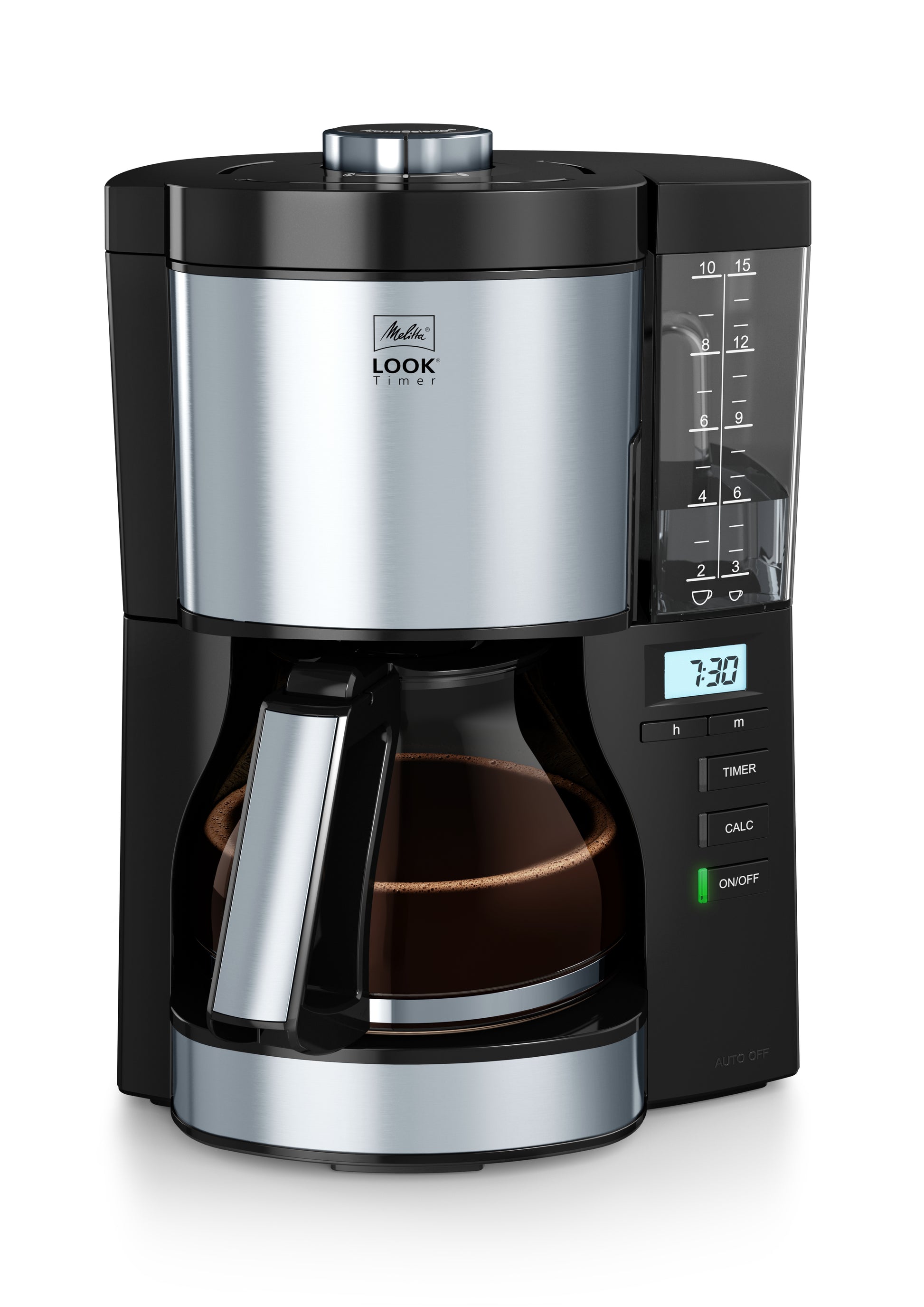 Melitta Look Timer 1025-08 Filterkaffeemaschine – 10 Tassen, 1,25 l, Schwarz