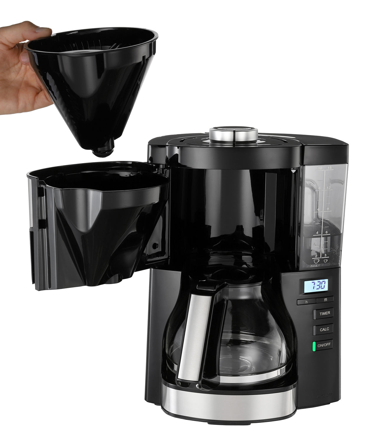 Melitta Look Timer 1025-08 Filterkaffeemaschine – 10 Tassen, 1,25 l, Schwarz