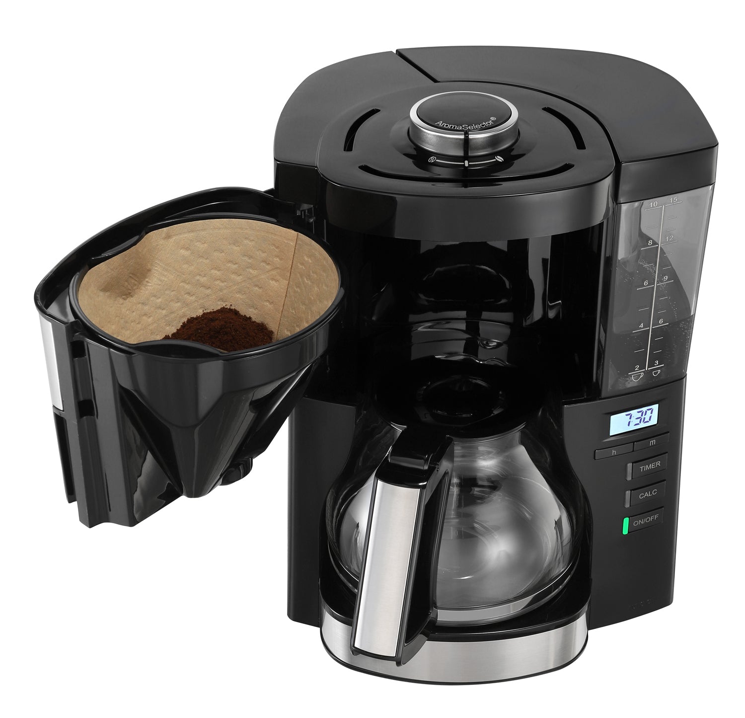 Melitta Look Timer 1025-08 Filterkaffeemaschine – 10 Tassen, 1,25 l, Schwarz