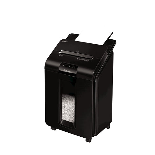 Fellowes AutoMax 100M – Aktenvernichter mit Autofeed 100 Blatt, DIN P-4, Mikroschnitt 4 × 10 mm, 23 l, A4