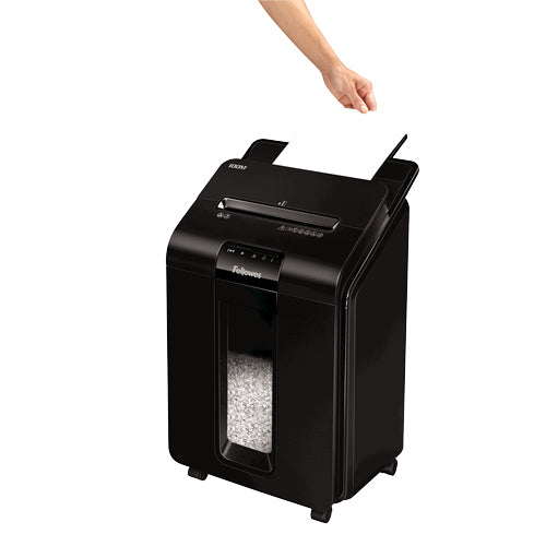 Fellowes AutoMax 100M – Aktenvernichter mit Autofeed 100 Blatt, DIN P-4, Mikroschnitt 4 × 10 mm, 23 l, A4