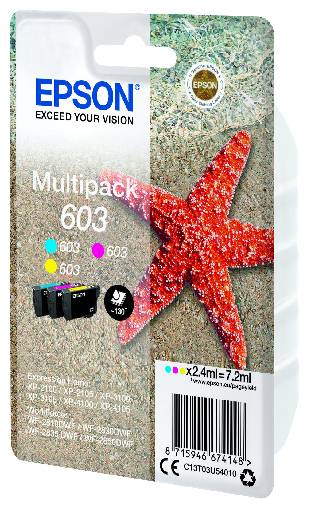 Epson 603 Tintenpatronen-Multipack, 3er-Set (Original) – für Expression Home, WorkForce