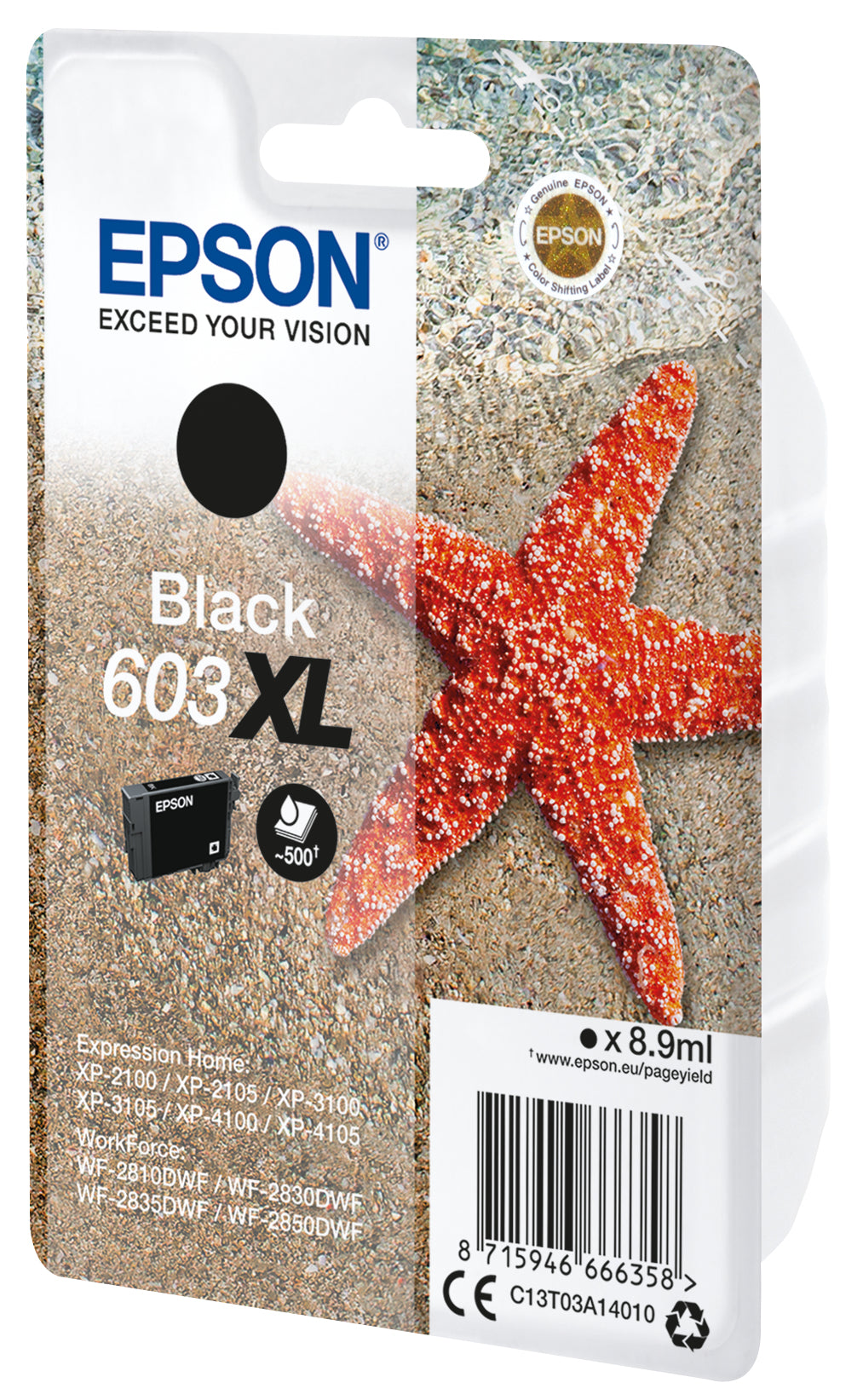 Epson Tintenpatrone C13T03A14010, Schwarz, 500 Seiten