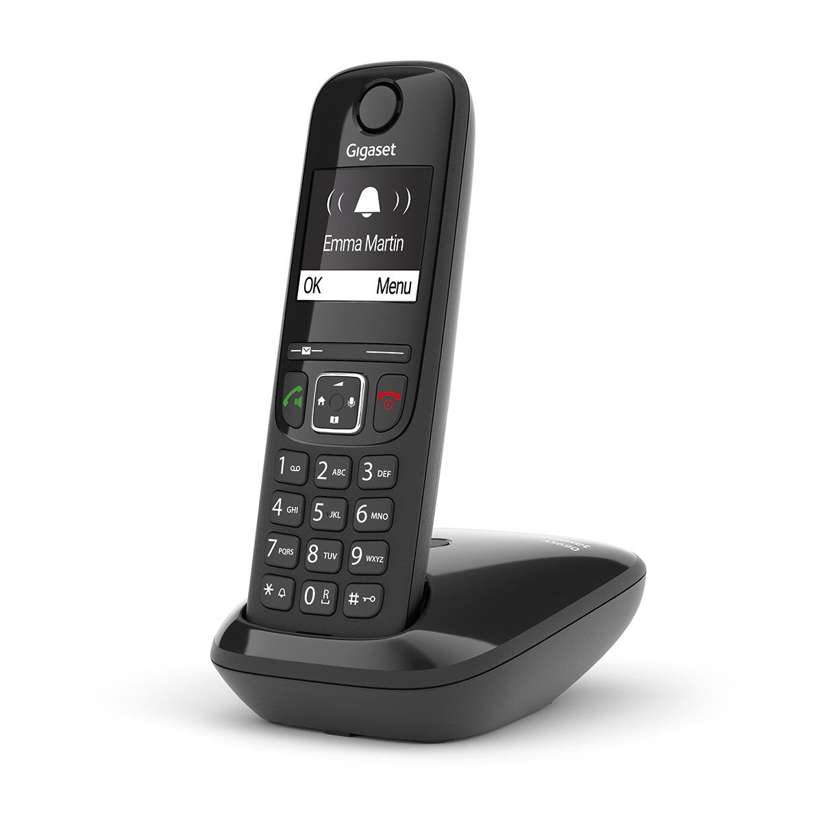 Gigaset AS690 – Analoges DECT-Telefon mit Freisprecheinrichtung, Telefonbuch 100 Einträge, Schwarz