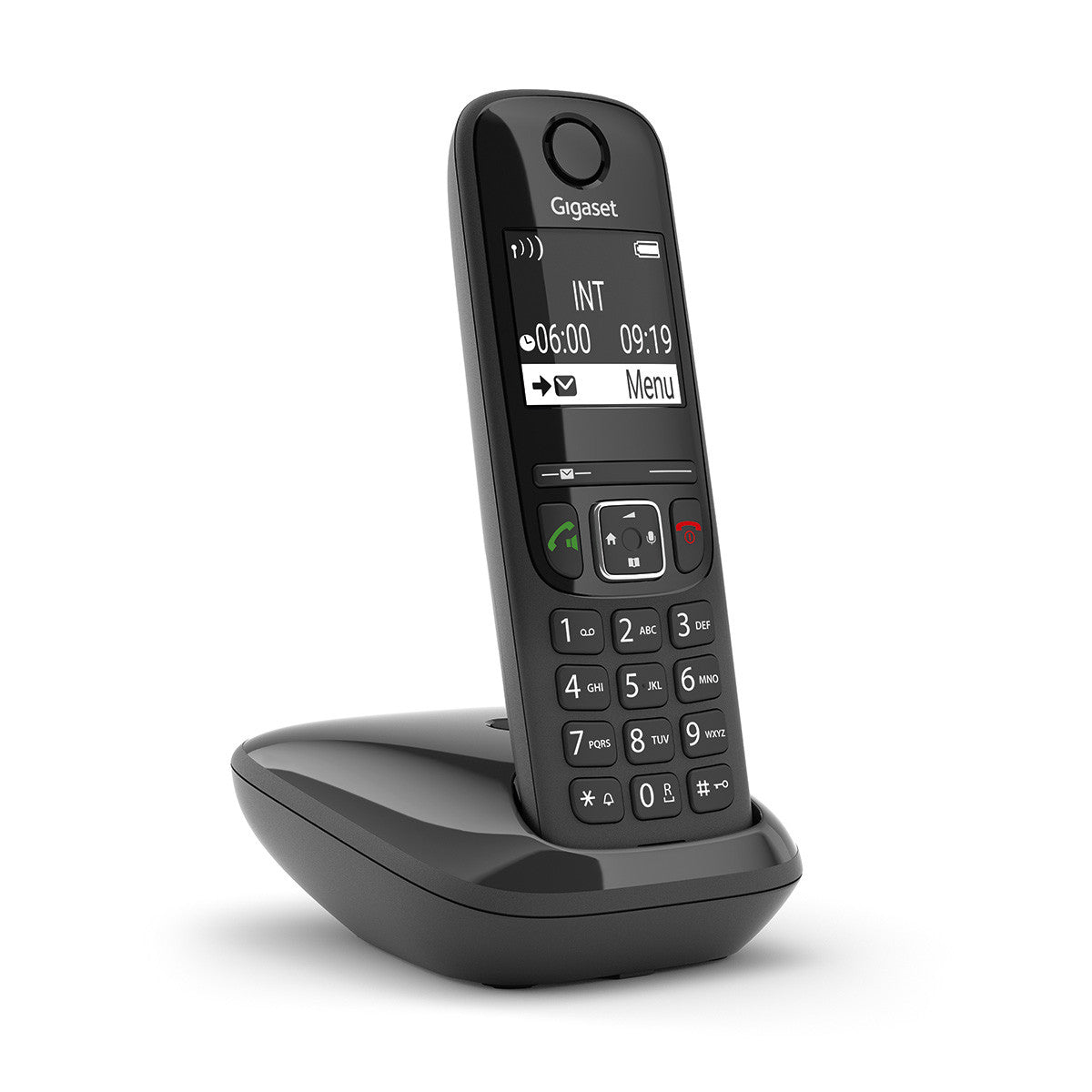 Gigaset AS690 – Analoges DECT-Telefon mit Freisprecheinrichtung, Telefonbuch 100 Einträge, Schwarz