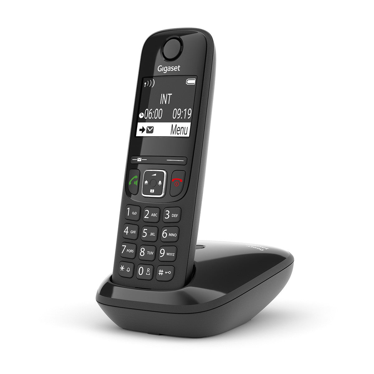 Gigaset AS690 – Analoges DECT-Telefon mit Freisprecheinrichtung, Telefonbuch 100 Einträge, Schwarz