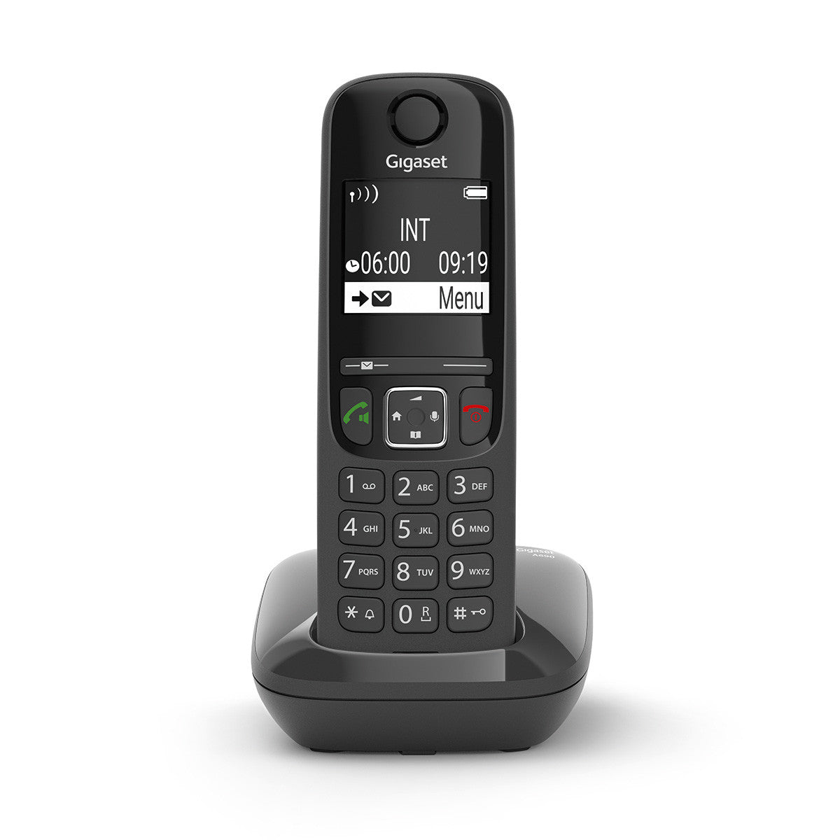 Gigaset AS690 – Analoges DECT-Telefon mit Freisprecheinrichtung, Telefonbuch 100 Einträge, Schwarz