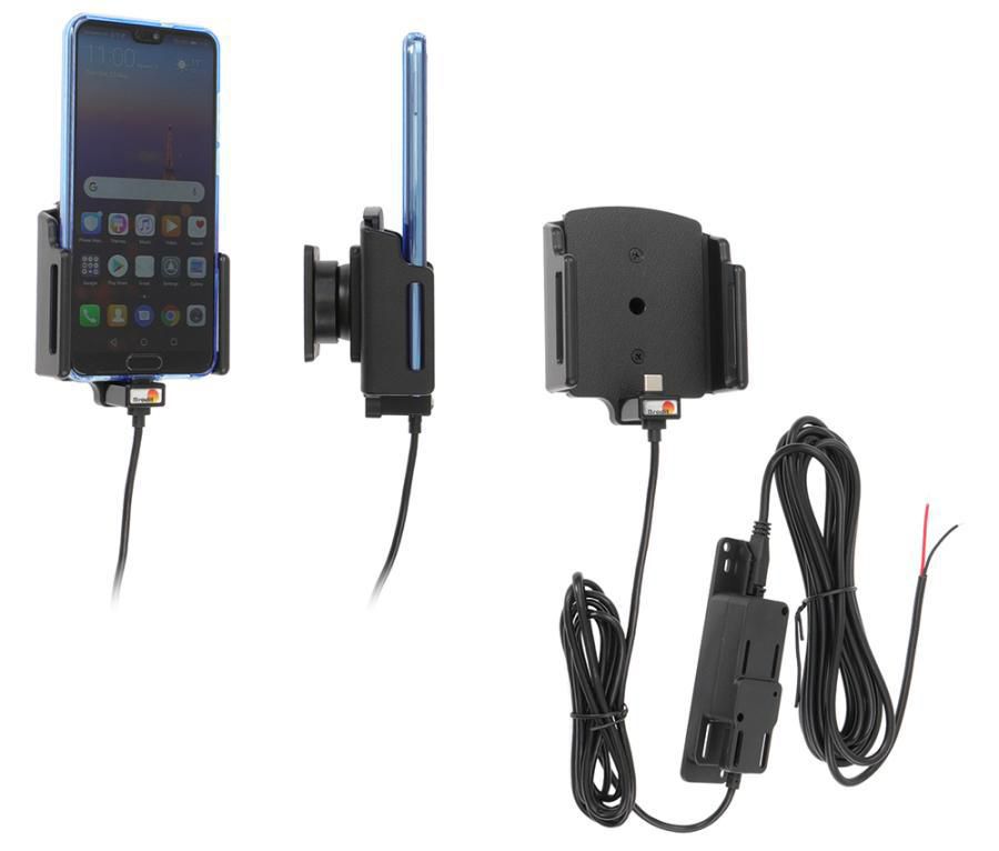Brodit Lade-/Daten-Cradle – Schraubbefestigung, USB-A ×2 – für Smartphone – Schwarz