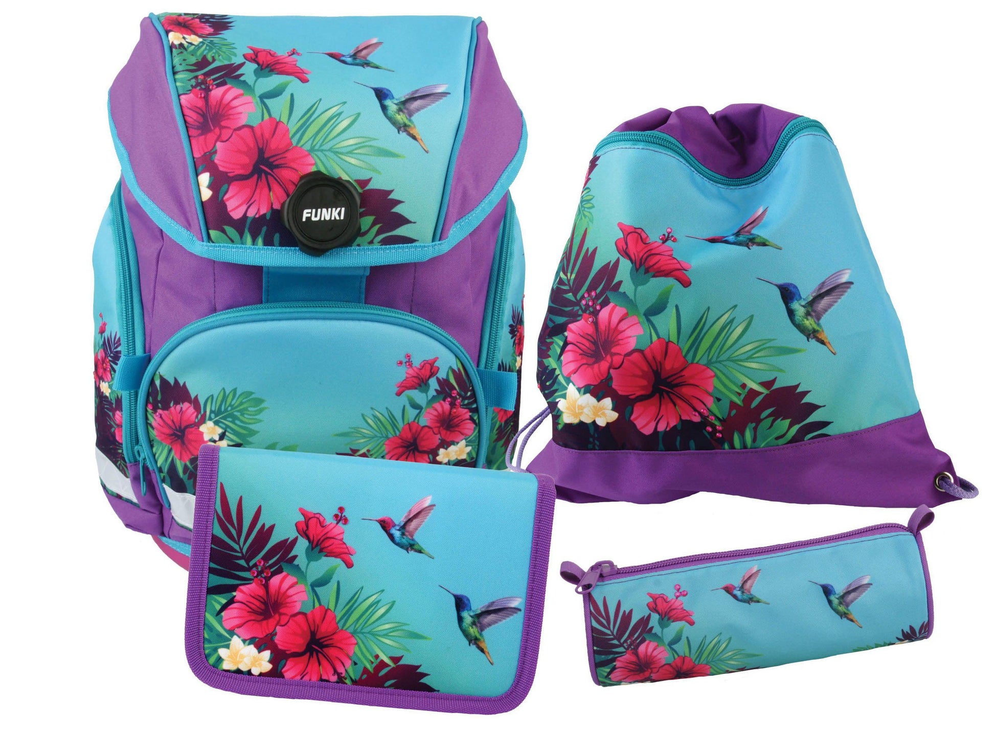 Funki Schulrucksack-Set – Joy-Bag – 4-teilig – Tropical – 25 l