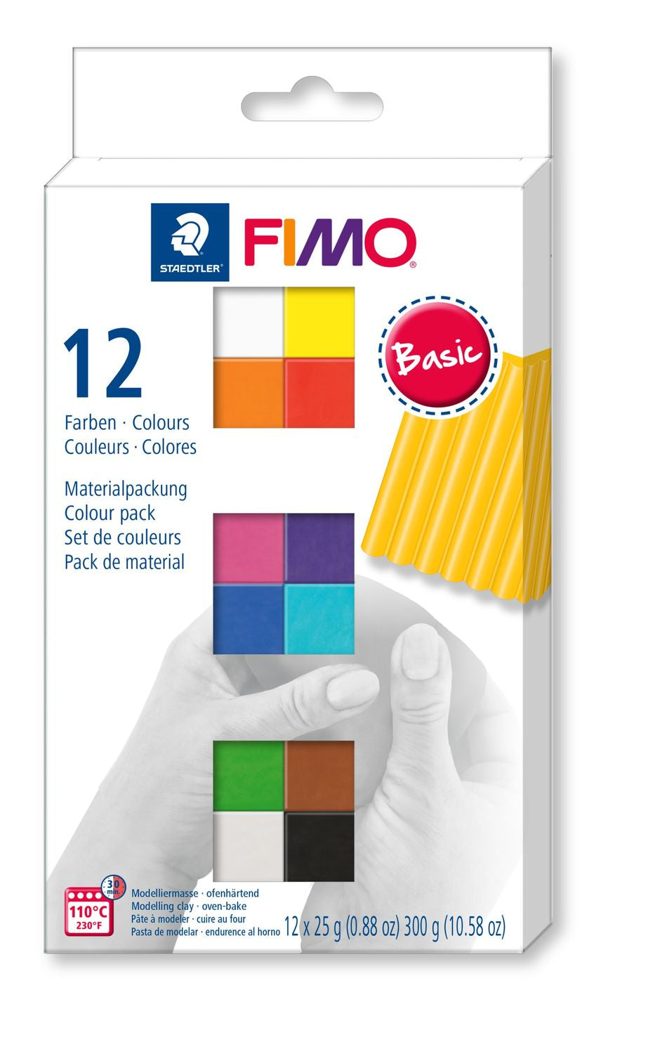 Staedtler FIMO Soft – Modelliermasse-Set – 12 × 25 g – ofenhärtend – Gemischte Farben