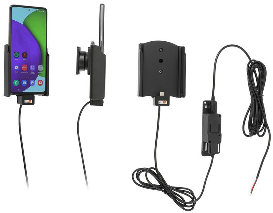 Brodit Auto-Ladegerät – 2× USB-A – Schraubbefestigung, Auto – für Samsung Galaxy A52/A52S 5G – Schwarz