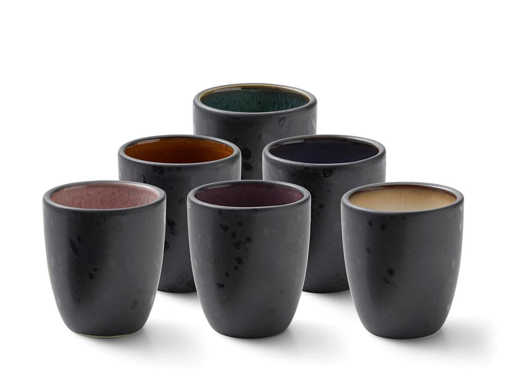 BITZ Espressotasse – 6er Set, 100 ml, Ø 5,5 cm, Steinzeug, Mehrfarbig, spülmaschinenfest, mikrowellengeeignet