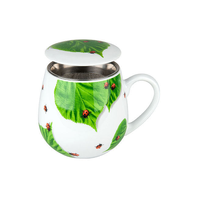 Könitz Porzellan Könitz Teetasse – 420 ml, Ø 8,2 cm, H 9,7 cm, Porzellan, Mehrfarbig, mit Deckel, spülmaschinenfest