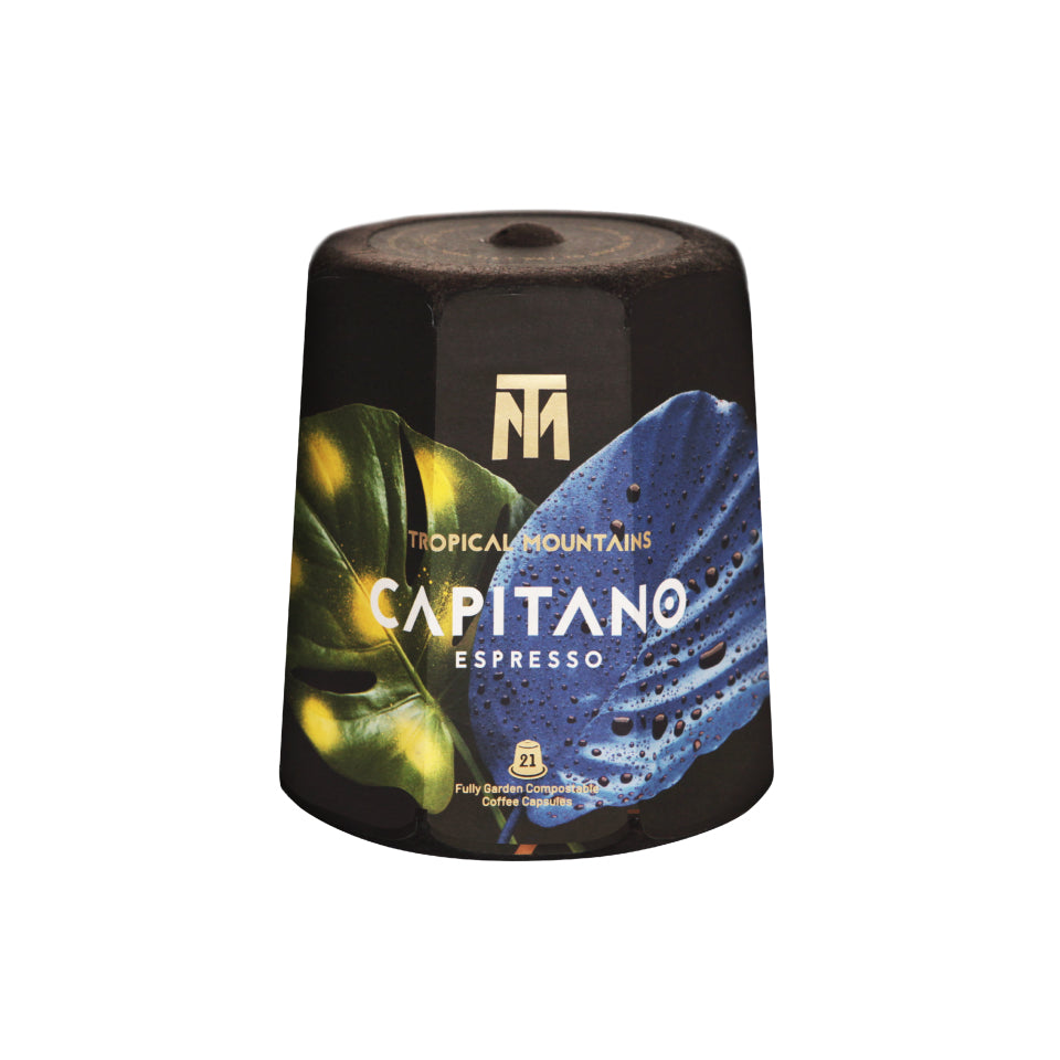Tropical Mountains Kaffeekapseln Capitano Espresso – für Nespresso – Intensität 9/12 – Bio, Fairtrade – 21 Stk.
