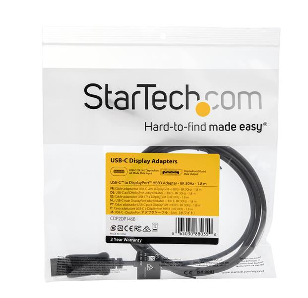 StarTech.com USB-C auf DisplayPort Adapter, DP 1.4 (HBR3), 8K, 1,8 m