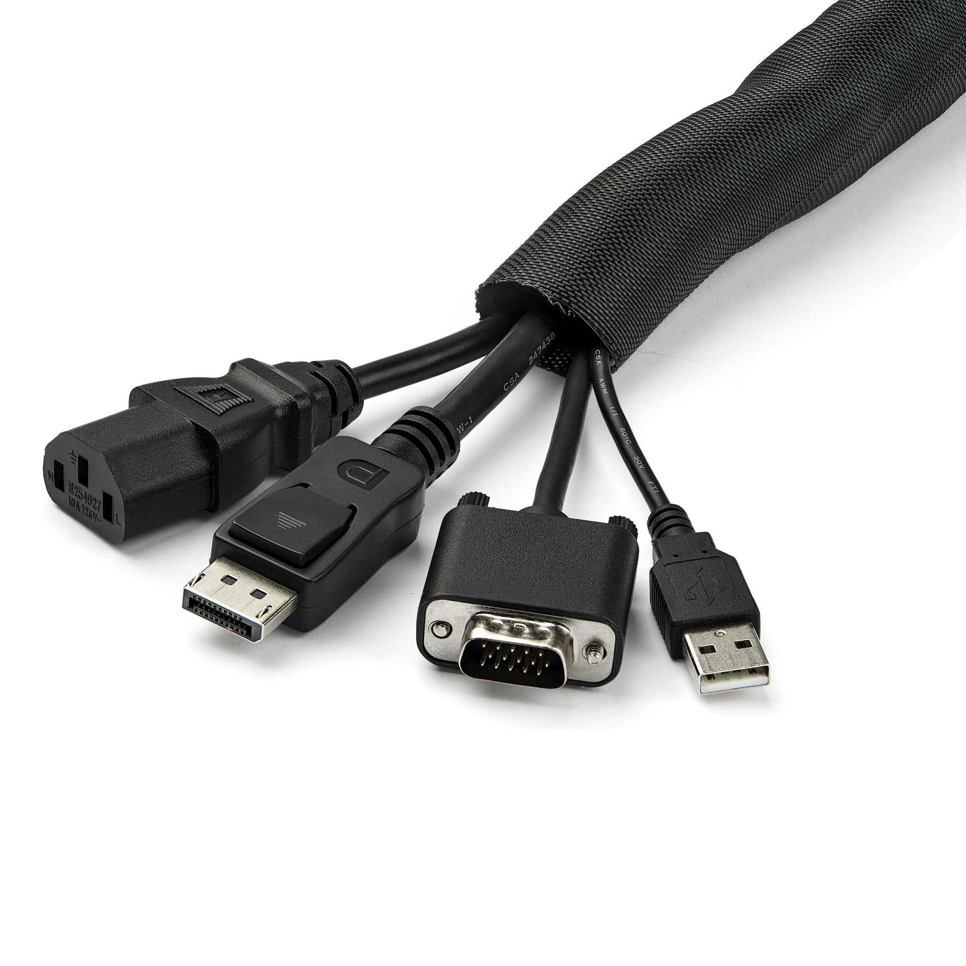 StarTech.com Kabelschlauch, Ø 38 mm, 4,6 m, schwarz