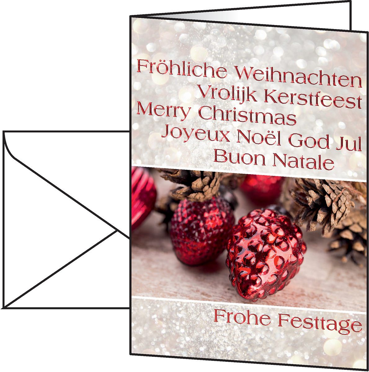 Sigel Weihnachtskarten – A6, mit Couvert, Papier 220 g/m², rot – 10 Stk