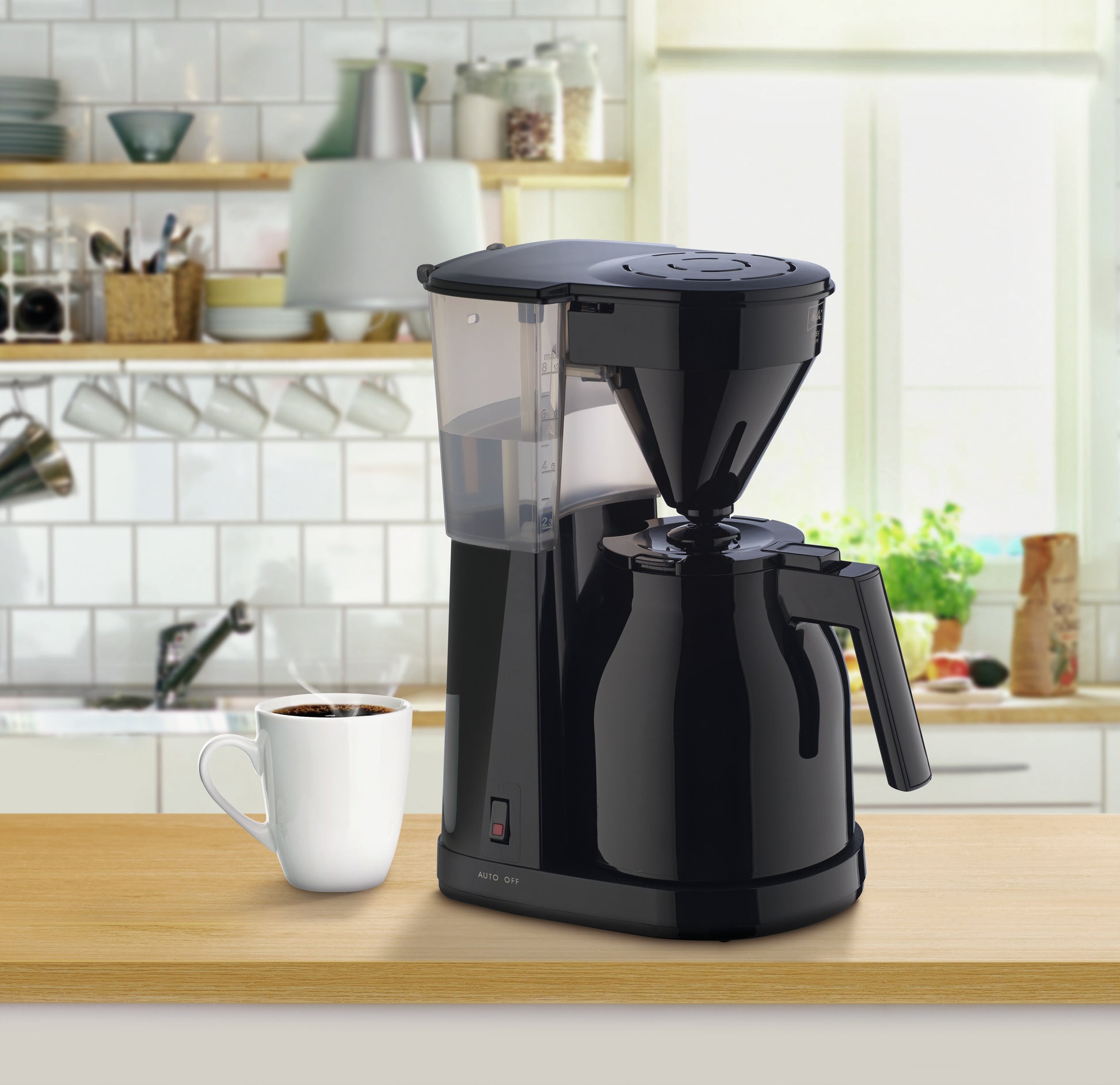 Melitta Easy Therm Filterkaffeemaschine – 8 Tassen, 1 l, Schwarz