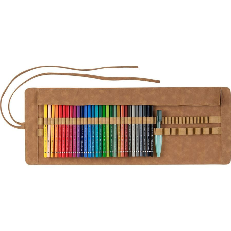 Faber-Castell Aquarellbuntstift, mehrfarbig, 30er-Etui – inkl. Wassertankpinsel (6 ml), Ø 3,8 mm