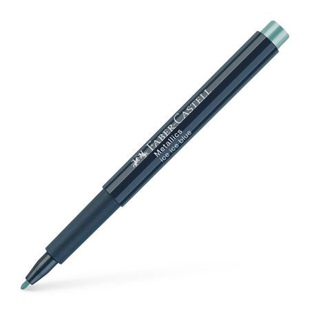 Faber-Castell Non-Permanent-Marker Metallic – Rundspitze 1,5 mm – ice ice blue – trocken abwischbar