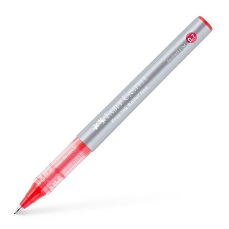 Faber-Castell Free Ink – Tintenroller, 0,7 mm, Rot, dokumentenecht, Druckmechanik, Kunststoff, sortiert